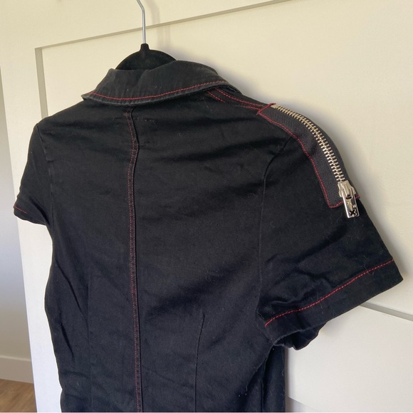 Vintage Y2K Tripp NYC Black Goth Punk Dress with Zipper Accents - Picture 9 of 17